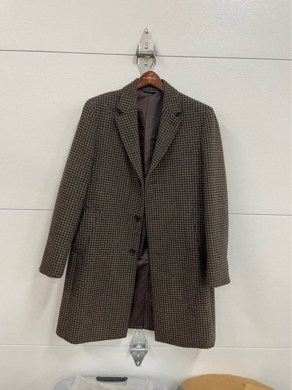 Michael Kors Double Breasted Houndstooth Topcoat